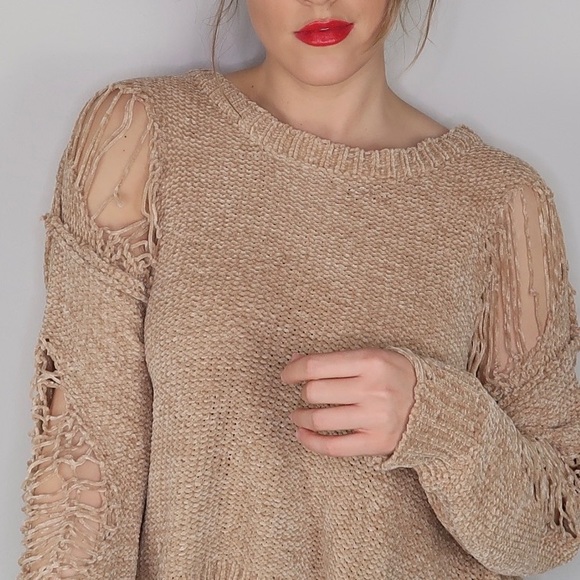 Distressed not Stressed Sweater - Picture 1 of 3